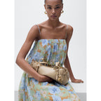 Robe À Fleurs Taille Froncée