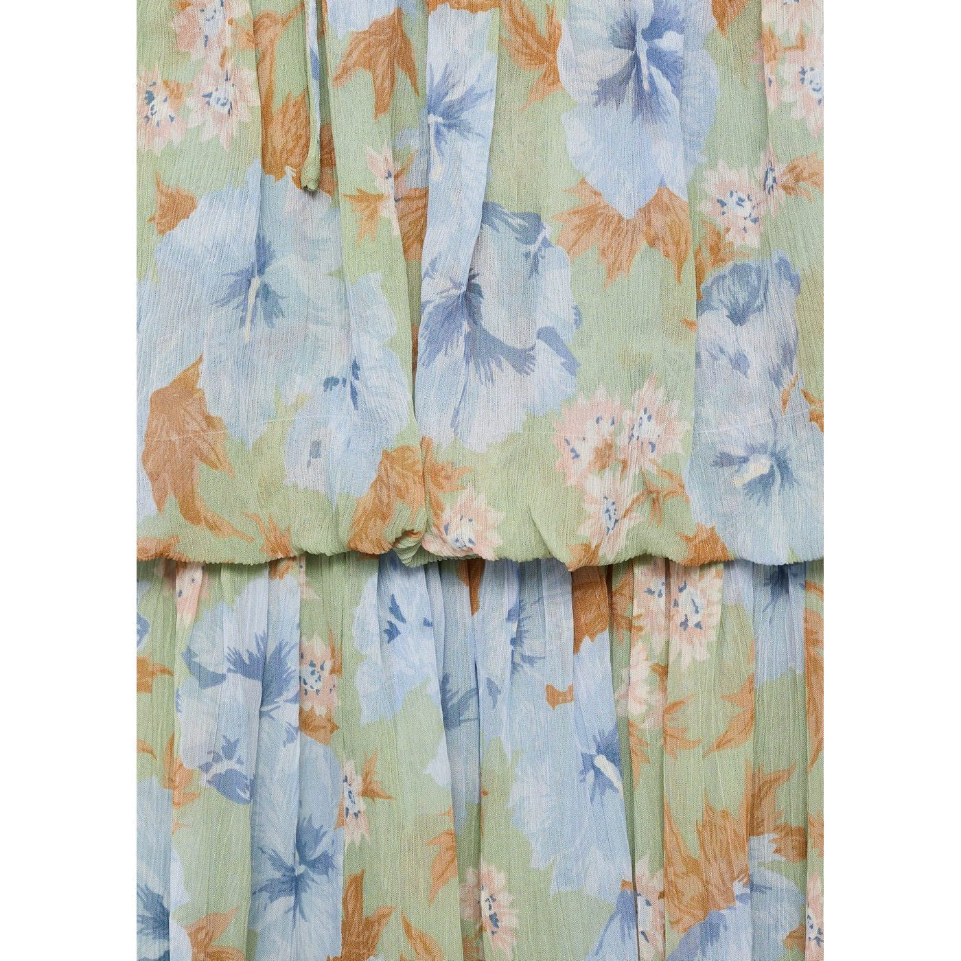 Robe À Fleurs Taille Froncée