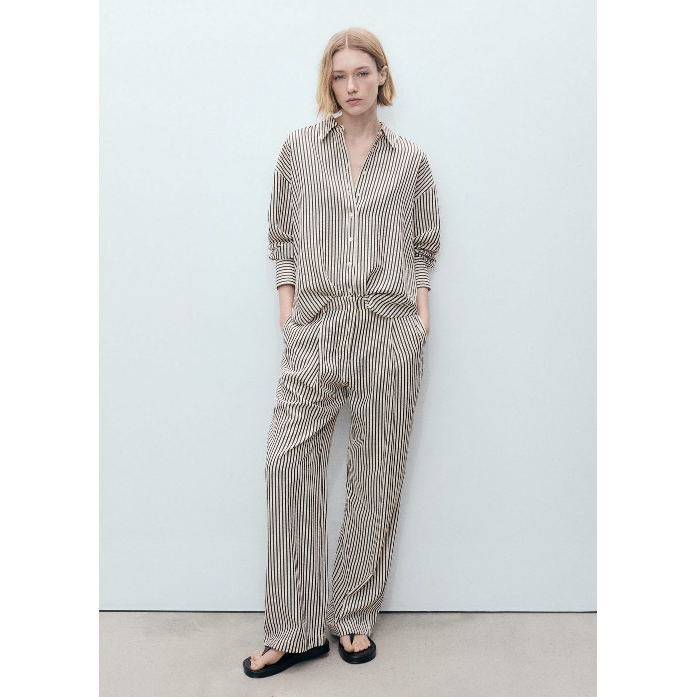 Pantalon Rayures Texturé
