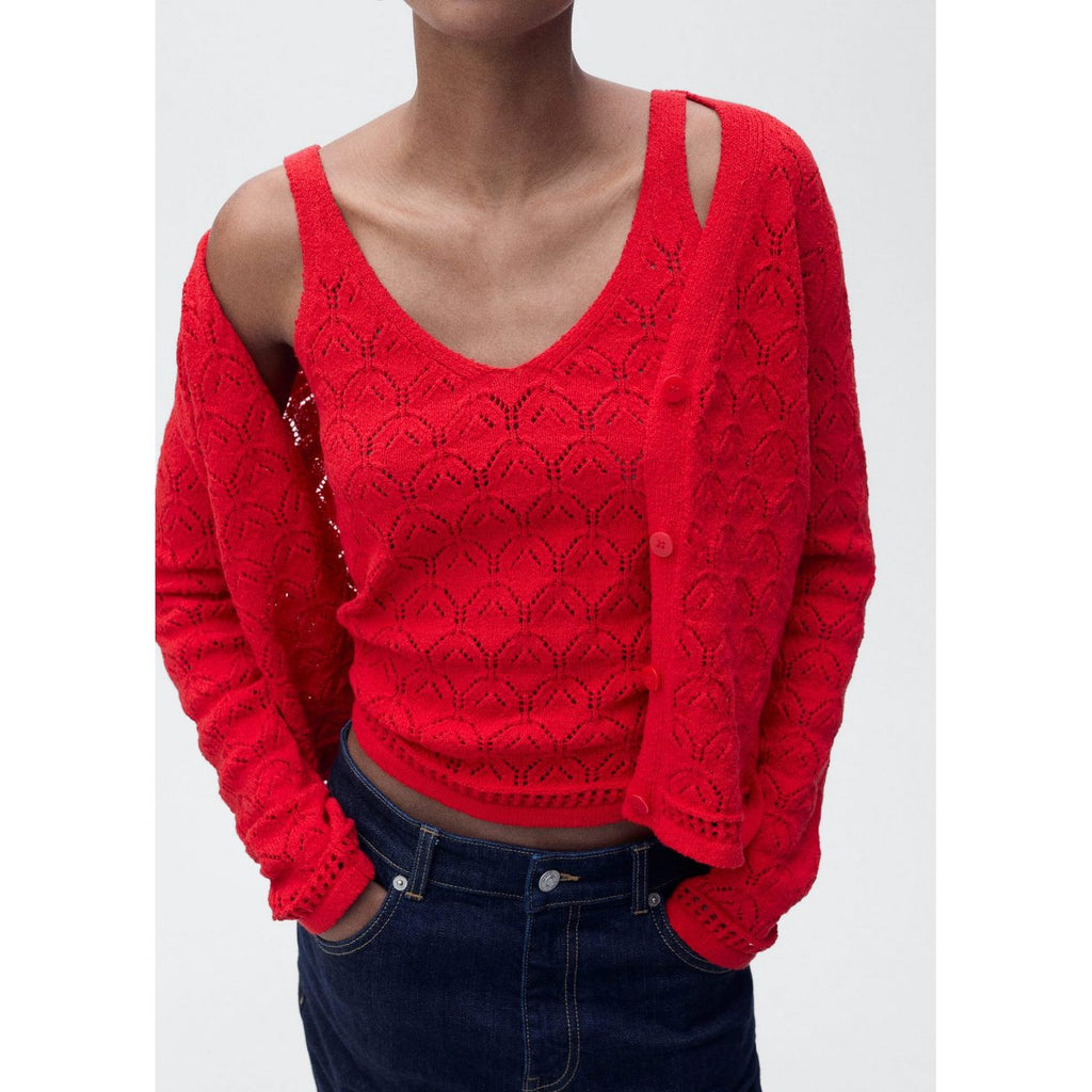 Cardigan Maille Détails Ajourés