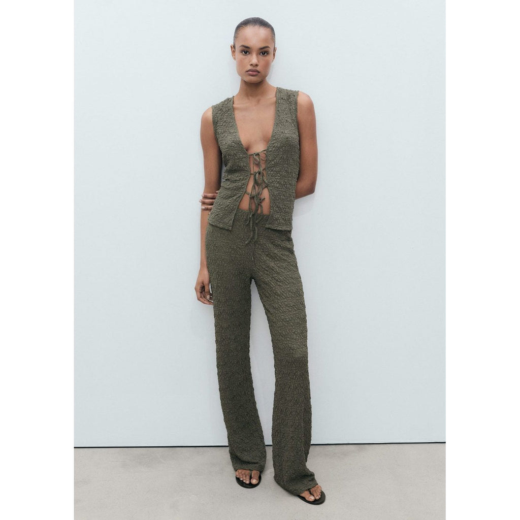 Pantalon Droit Texturé
