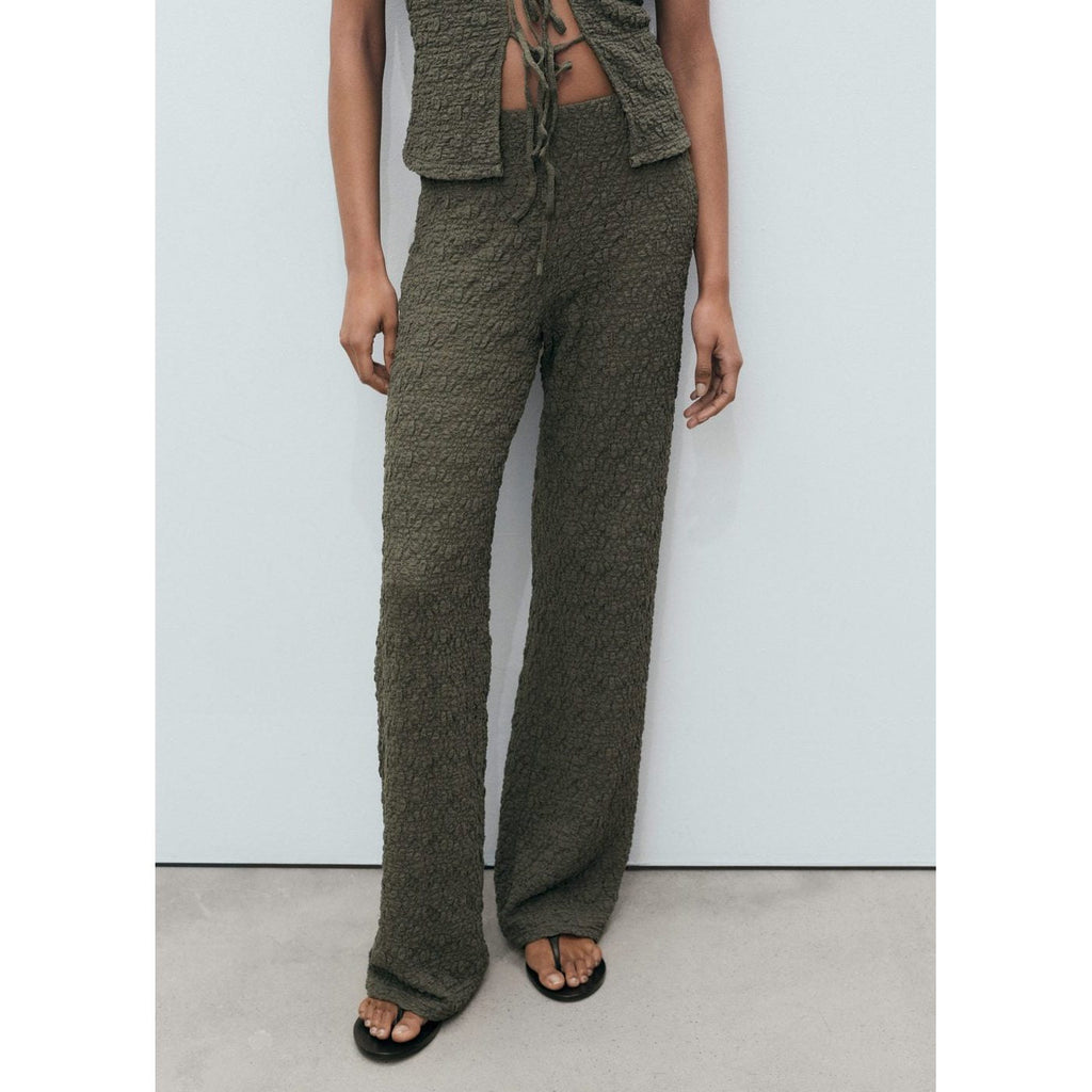 Pantalon Droit Texturé