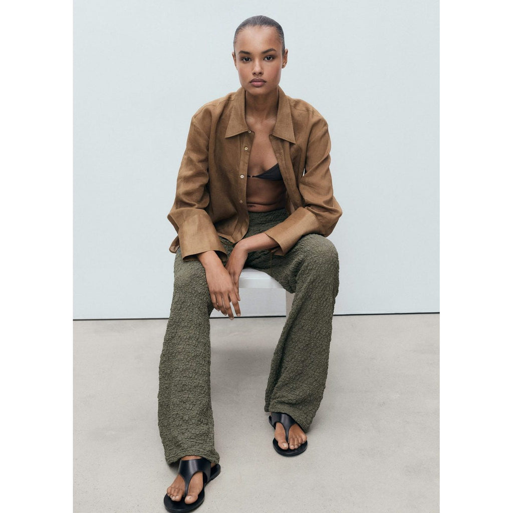 Pantalon Droit Texturé