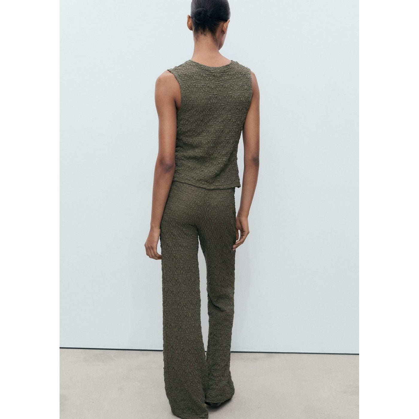 Pantalon Droit Texturé