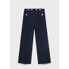 Pantalon Droit Boutons Contraste