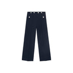 Pantalon Droit Boutons Contraste