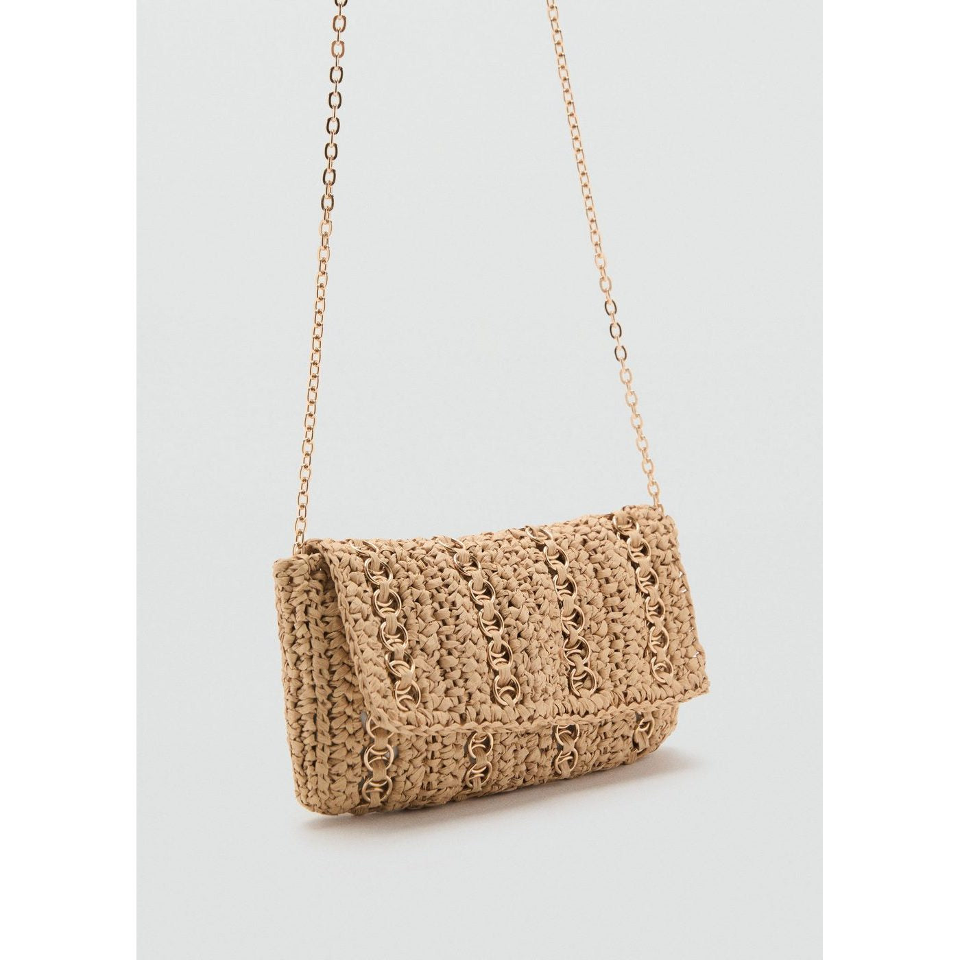 Sac À Main Fibres Naturelles Anneaux Métalliques