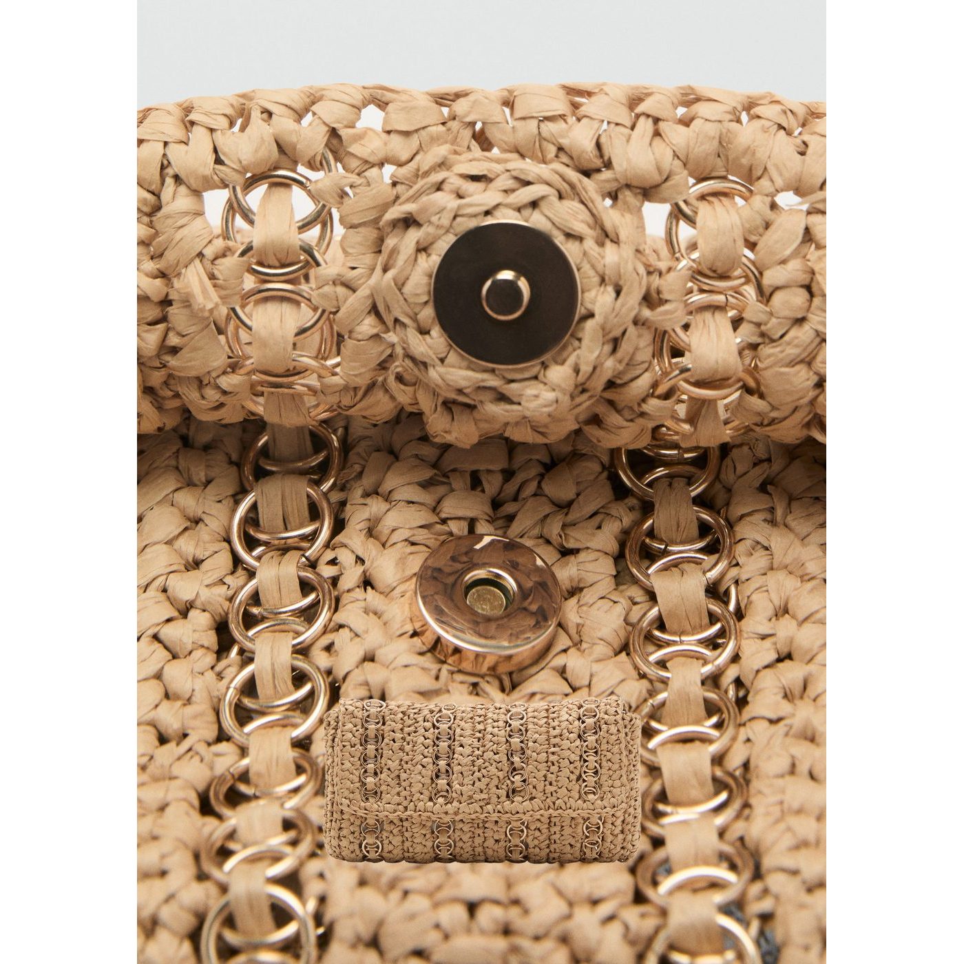 Sac À Main Fibres Naturelles Anneaux Métalliques