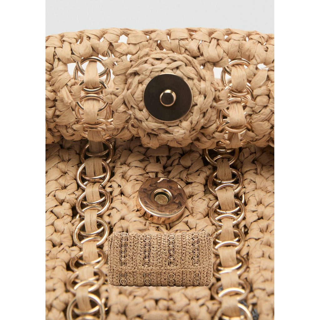 Sac À Main Fibres Naturelles Anneaux Métalliques