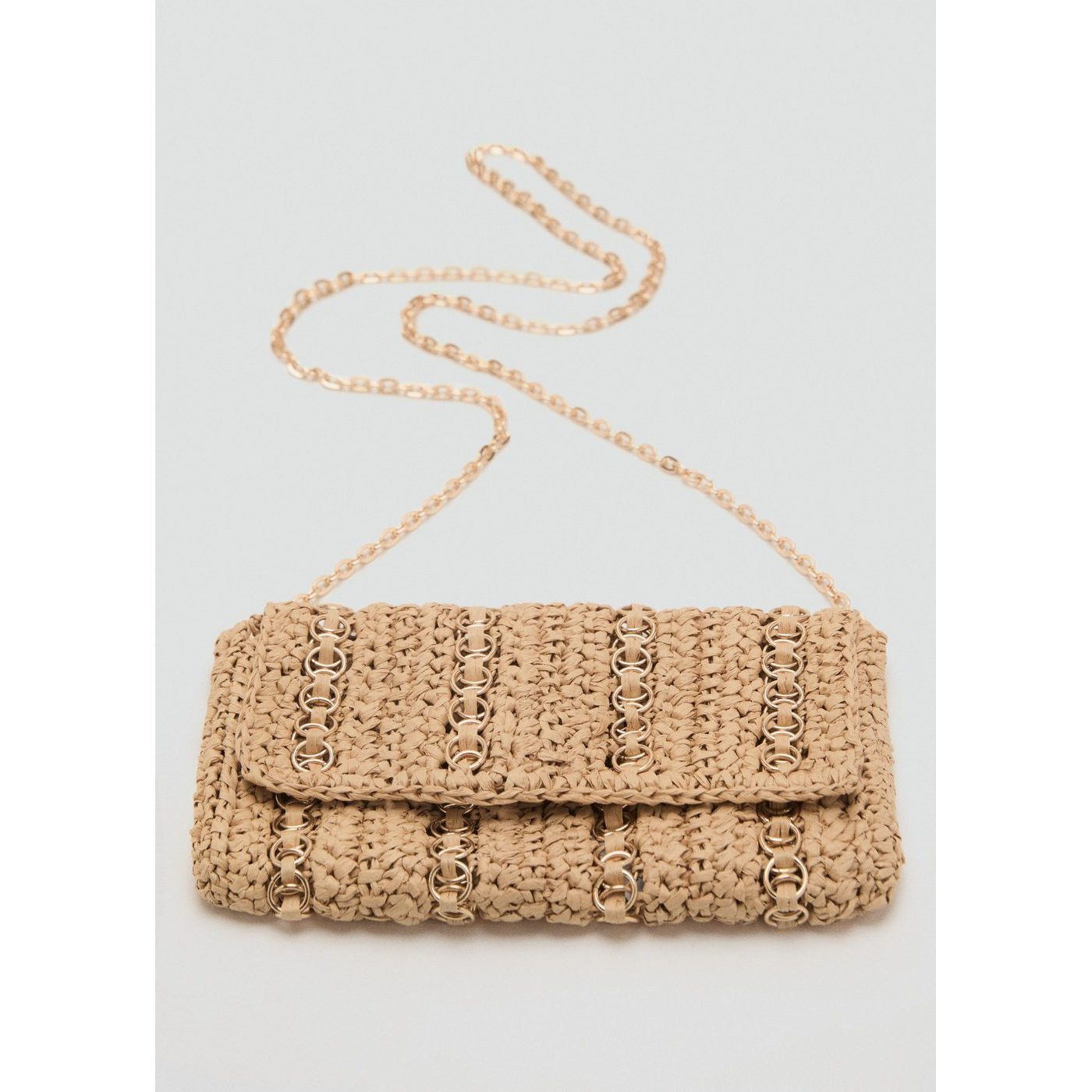 Sac À Main Fibres Naturelles Anneaux Métalliques
