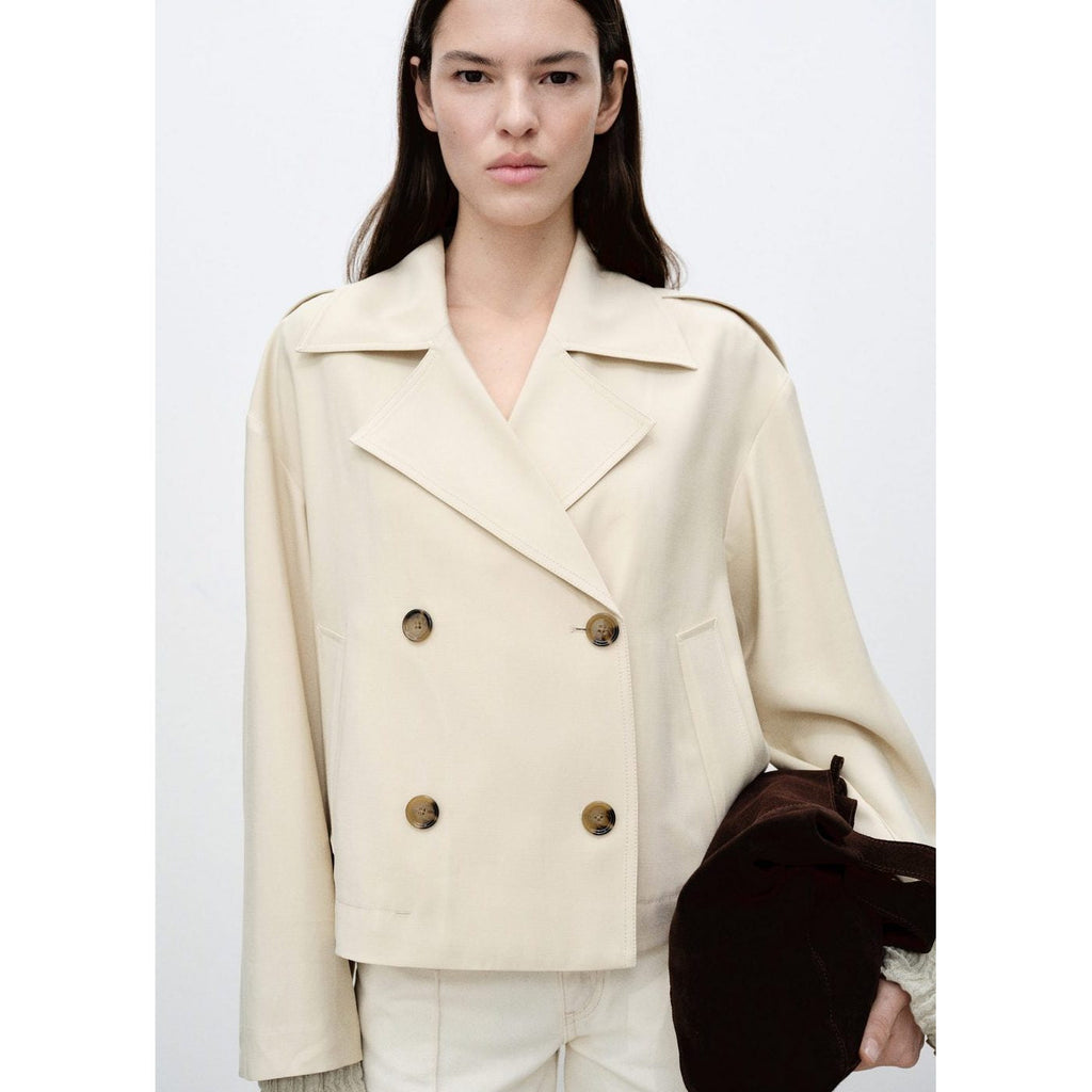 Trench Crop Double Boutonnage