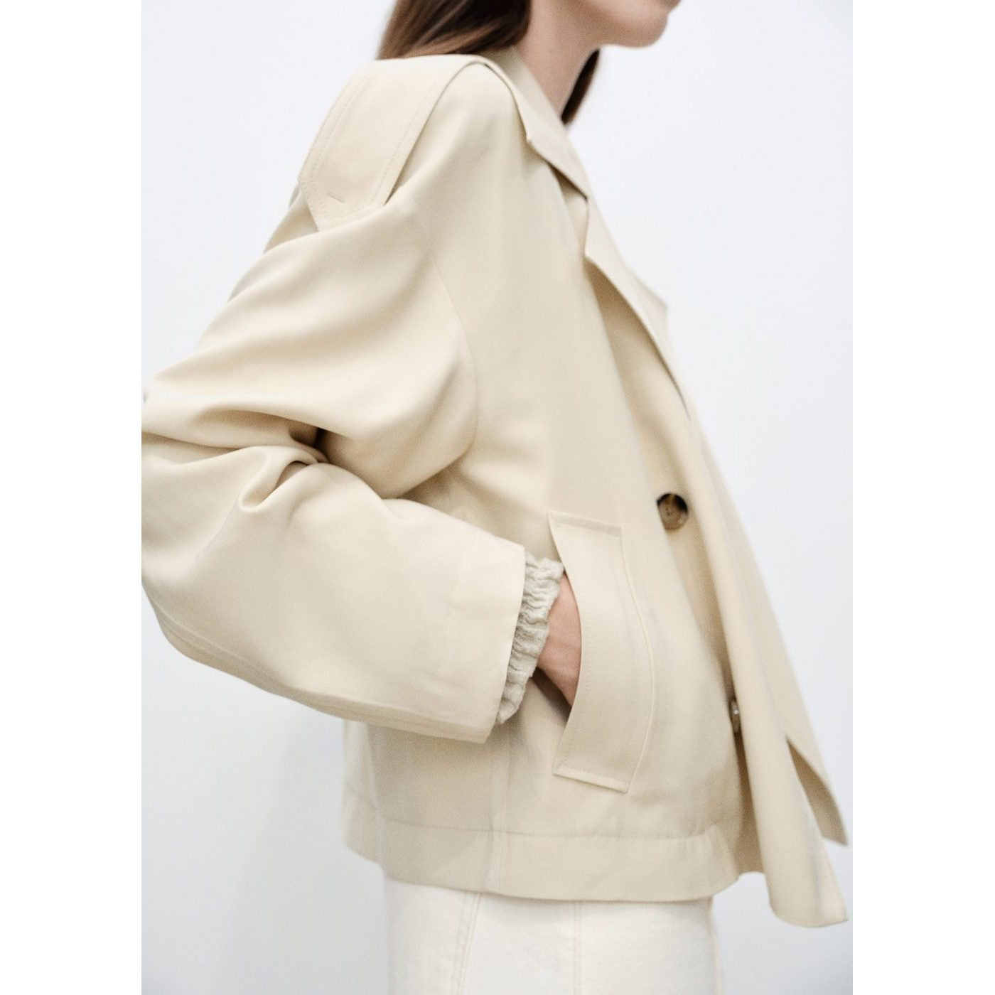 Trench Crop Double Boutonnage