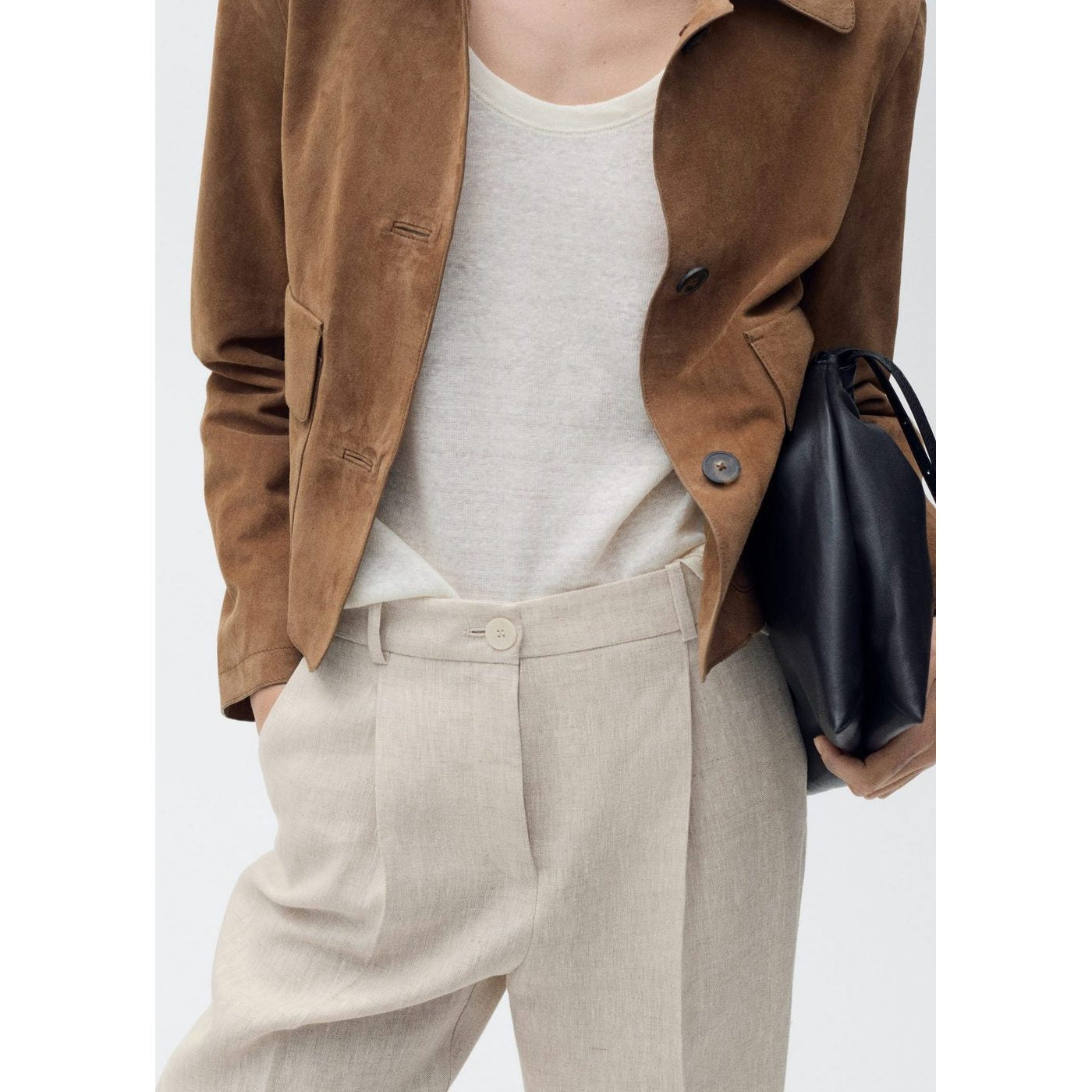 Pantalon Lin À Pinces