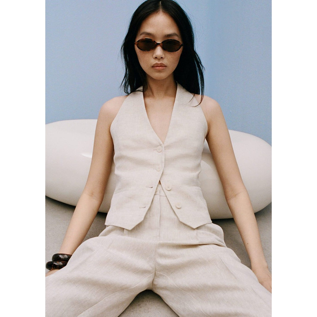 Pantalon Lin À Pinces