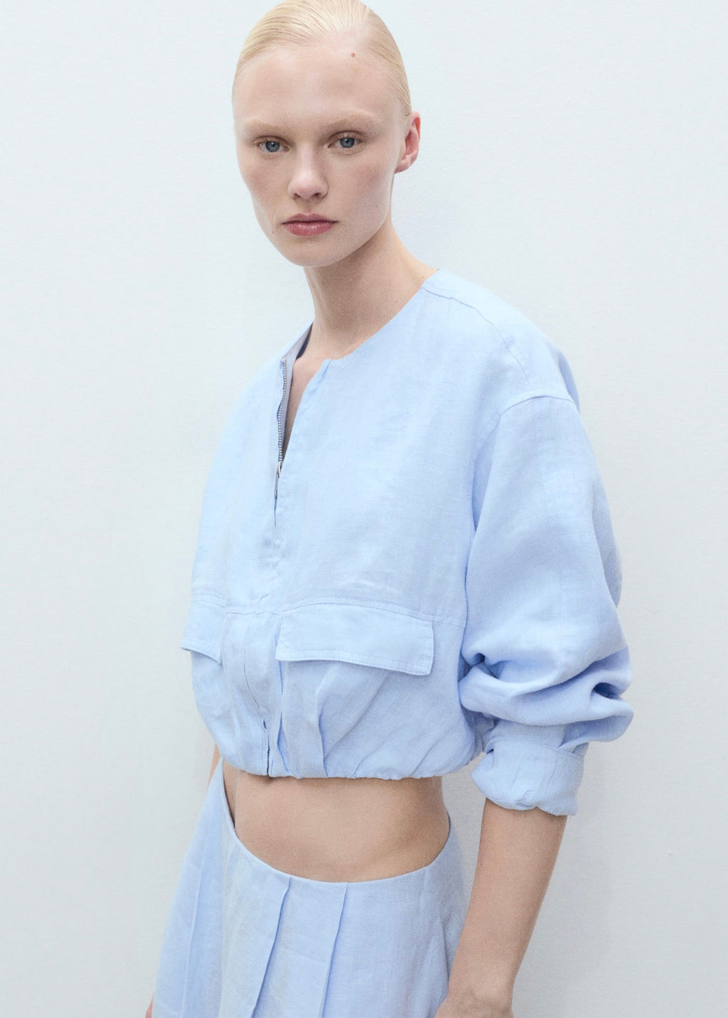 Veste Courte En Lin À Poches