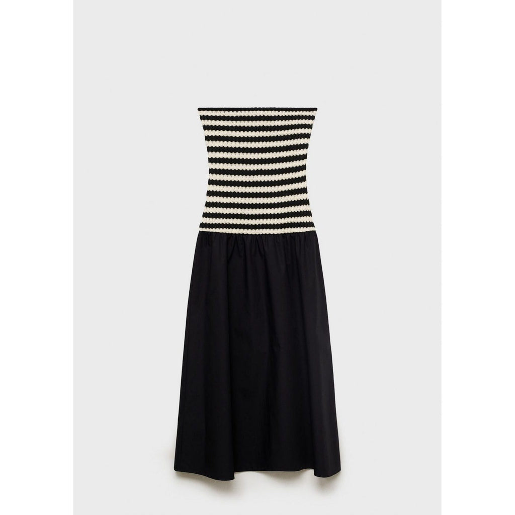 Robe Bustier Combinée À Rayures