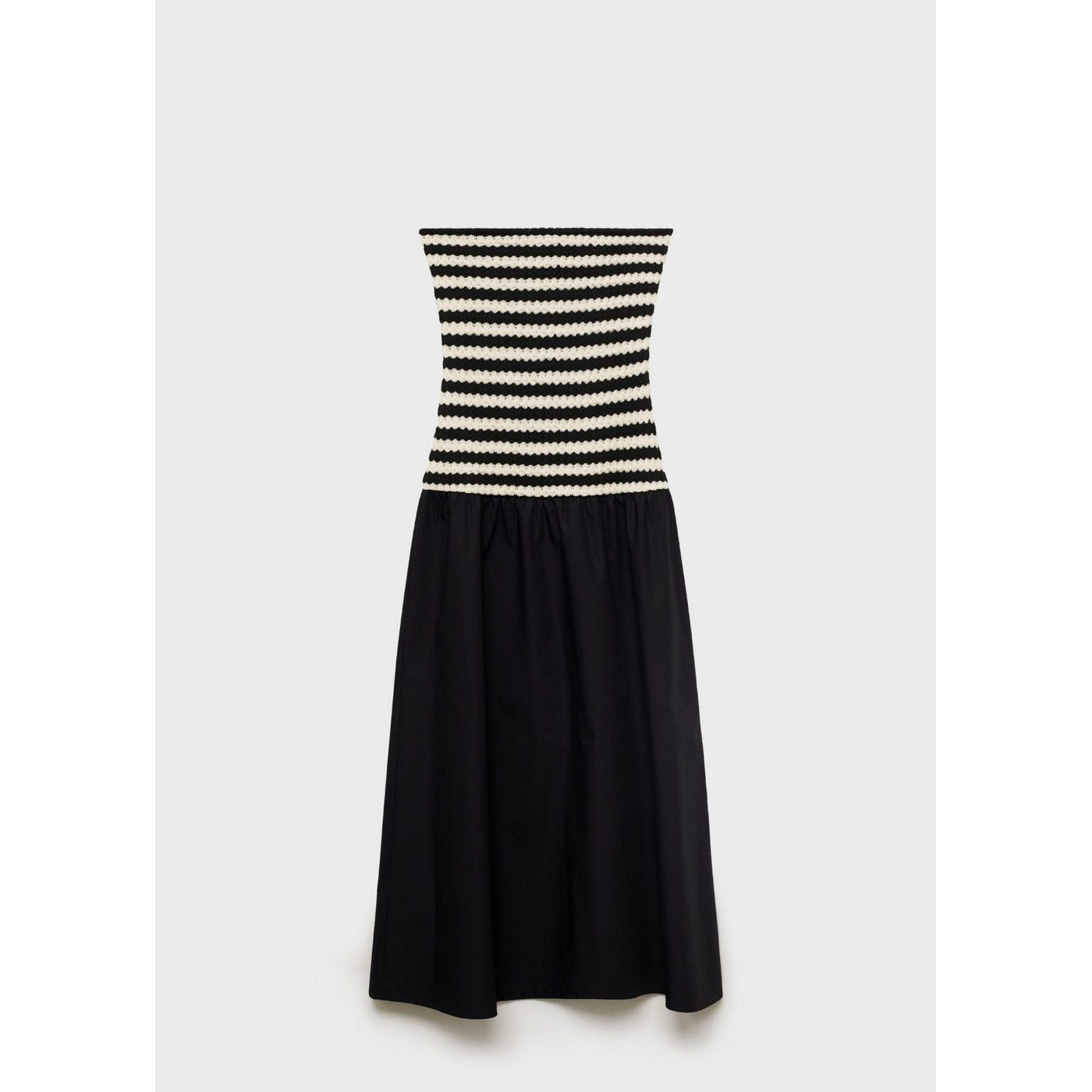 Robe Bustier Combinée À Rayures