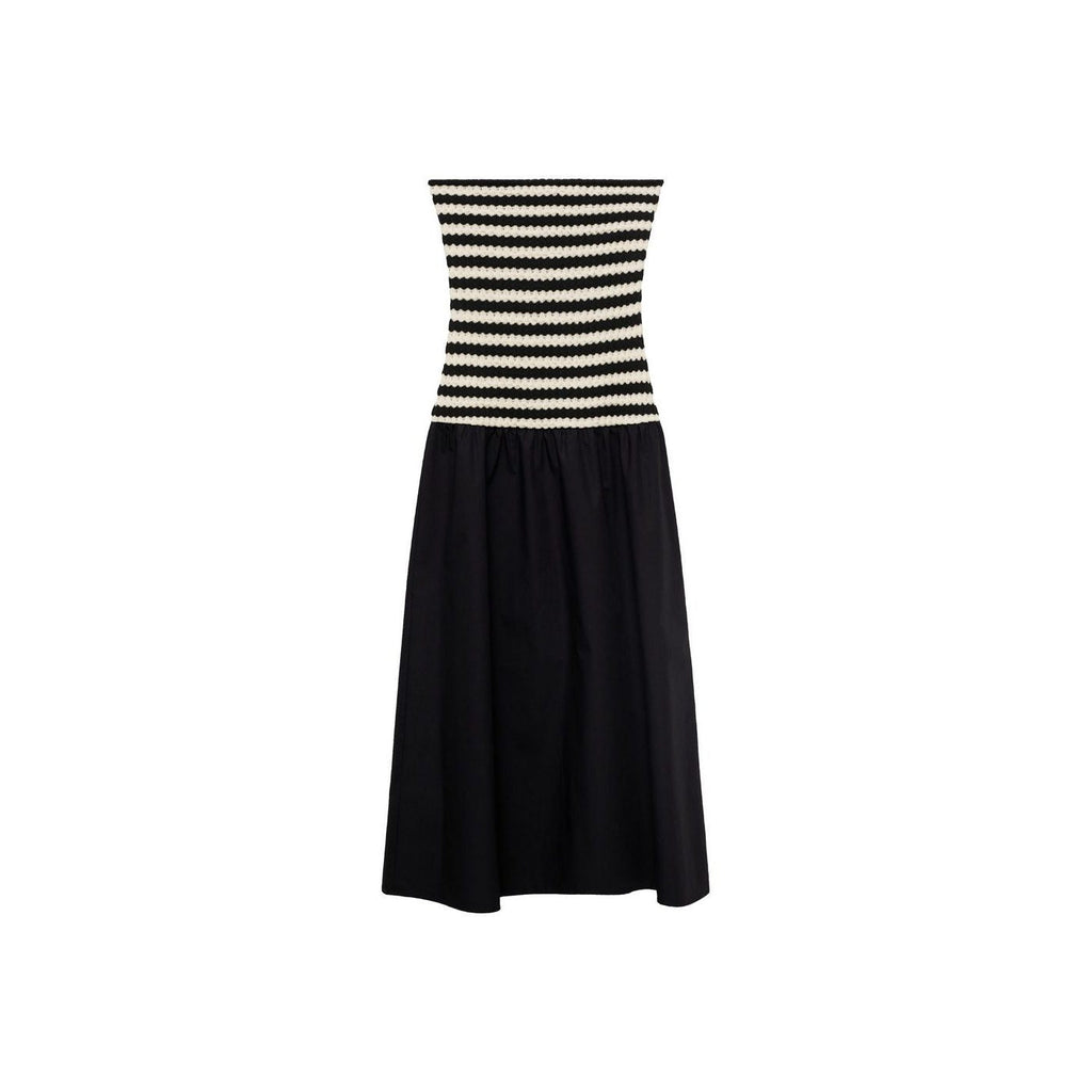 Robe Bustier Combinée À Rayures