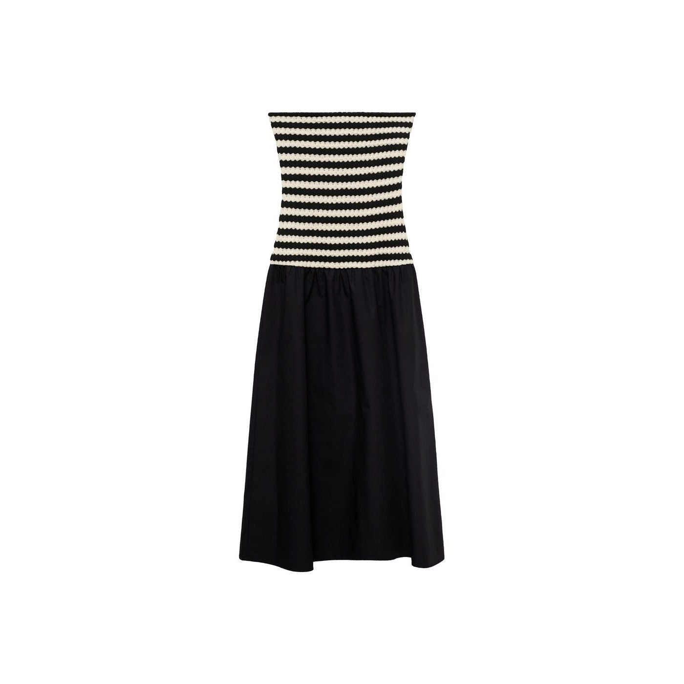 Robe Bustier Combinée À Rayures
