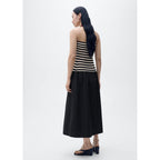 Robe Bustier Combinée À Rayures