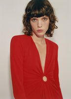 Robe Froncée Anneau Ouverture