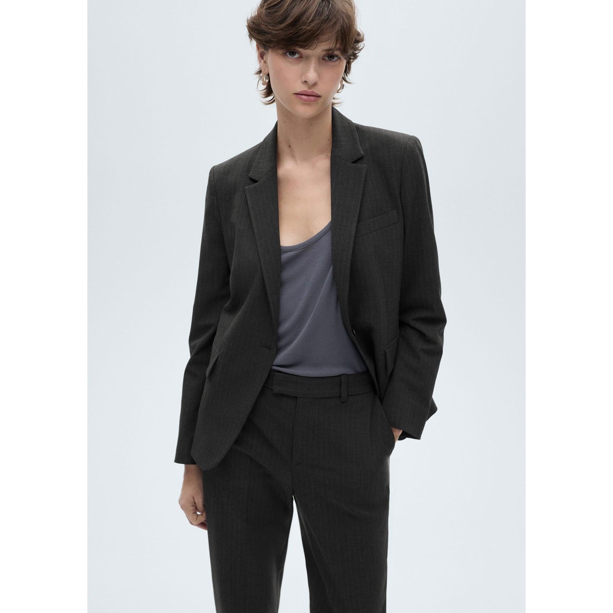 Pantalon De Costume Fines Rayures