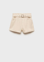 Shorts Paperbag Avec Ourlet Retroussé Et Ceinture
