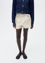 Shorts Paperbag Avec Ourlet Retroussé Et Ceinture
