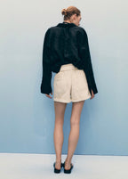Shorts Paperbag Avec Ourlet Retroussé Et Ceinture