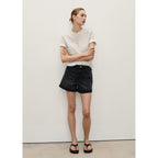 Short En Jean Taille Haute Coupe Mom