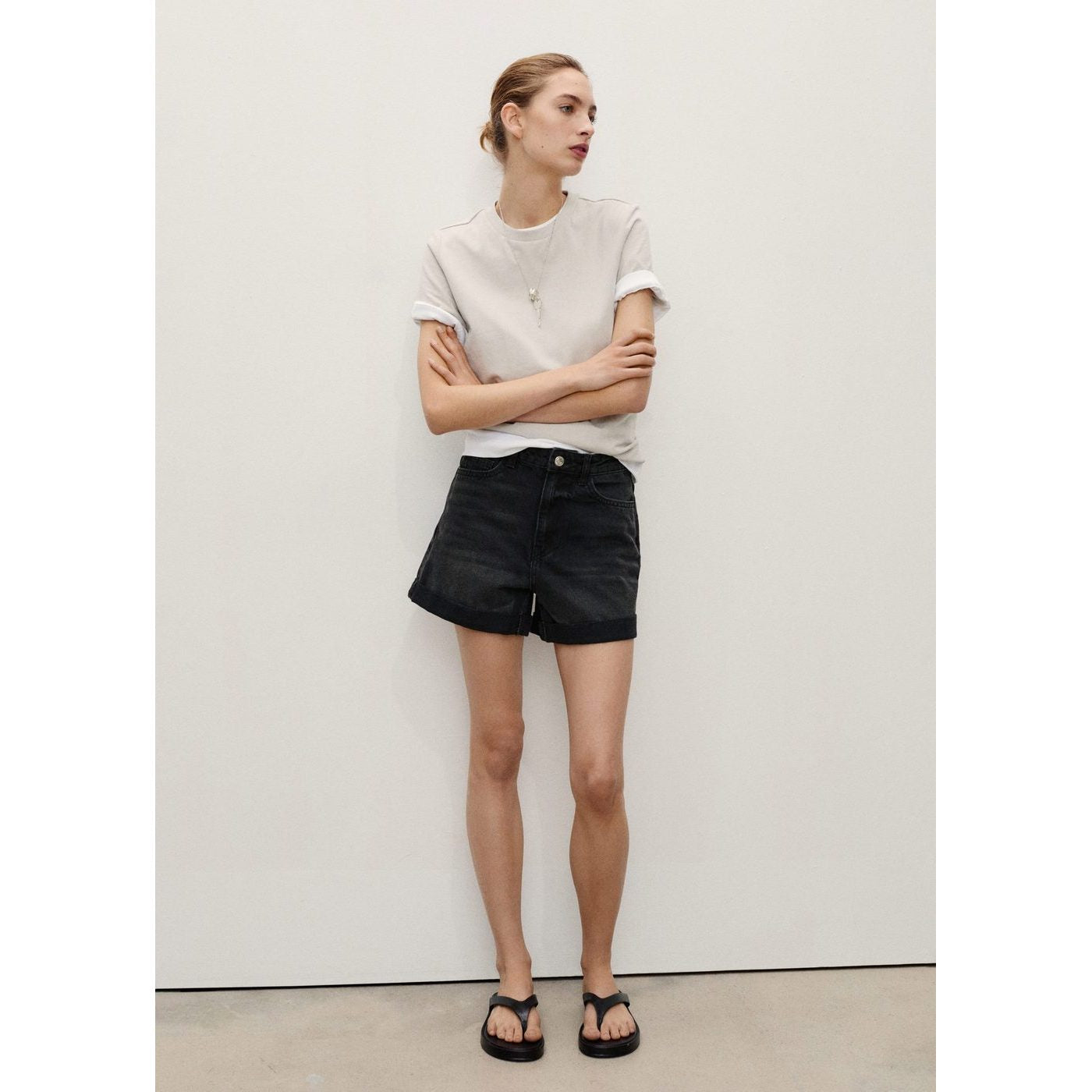 Short En Jean Taille Haute Coupe Mom