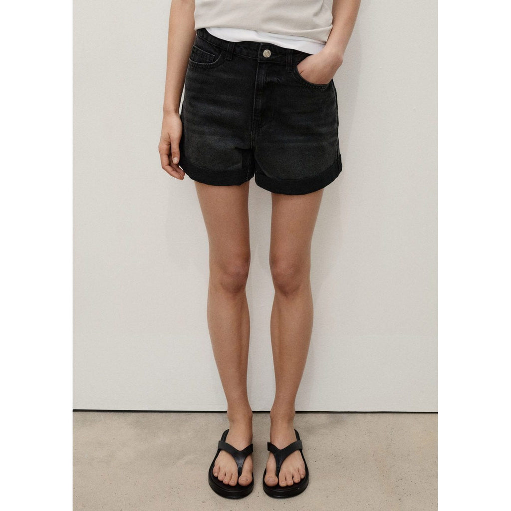 Short En Jean Taille Haute Coupe Mom