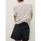 Short En Jean Taille Haute Coupe Mom