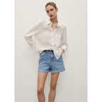 Short En Jean Taille Haute Coupe Mom