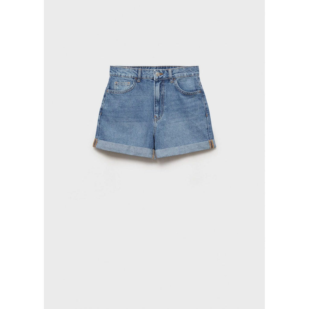 Short En Jean Taille Haute Coupe Mom