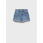 Short En Jean Taille Haute Coupe Mom