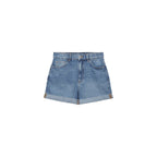 Short En Jean Taille Haute Coupe Mom
