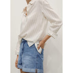 Short En Jean Taille Haute Coupe Mom