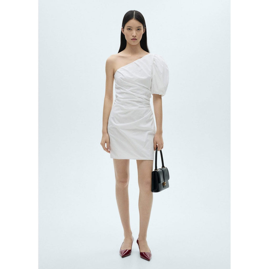 Robe Asymétrique Manches Bouffantes