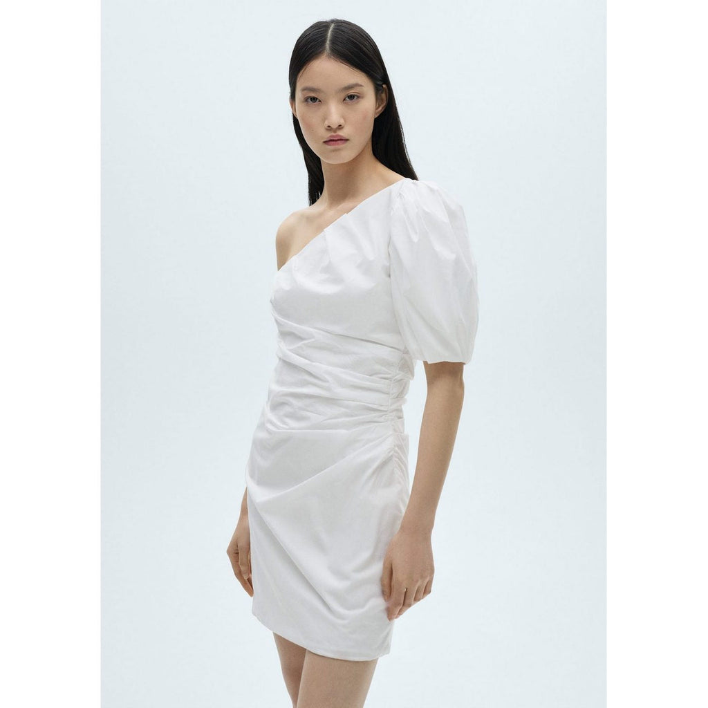 Robe Asymétrique Manches Bouffantes