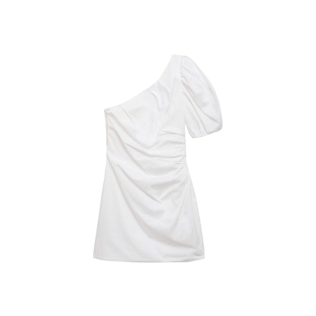 Robe Asymétrique Manches Bouffantes