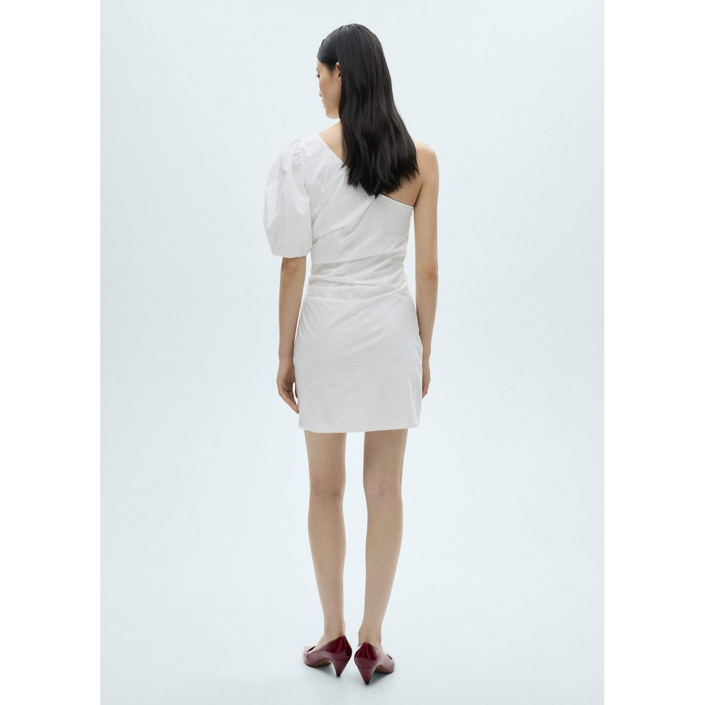 Robe Asymétrique Manches Bouffantes