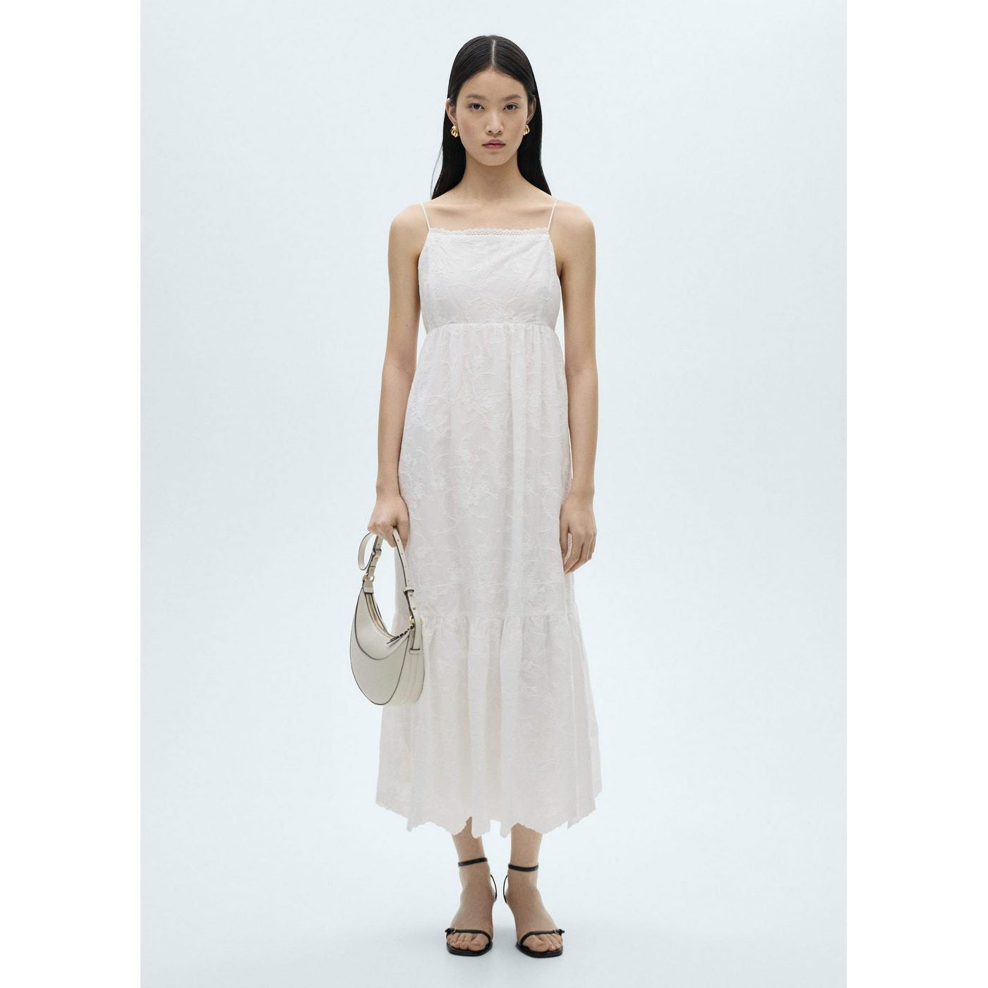 Robe Bretelles Broderie Florale