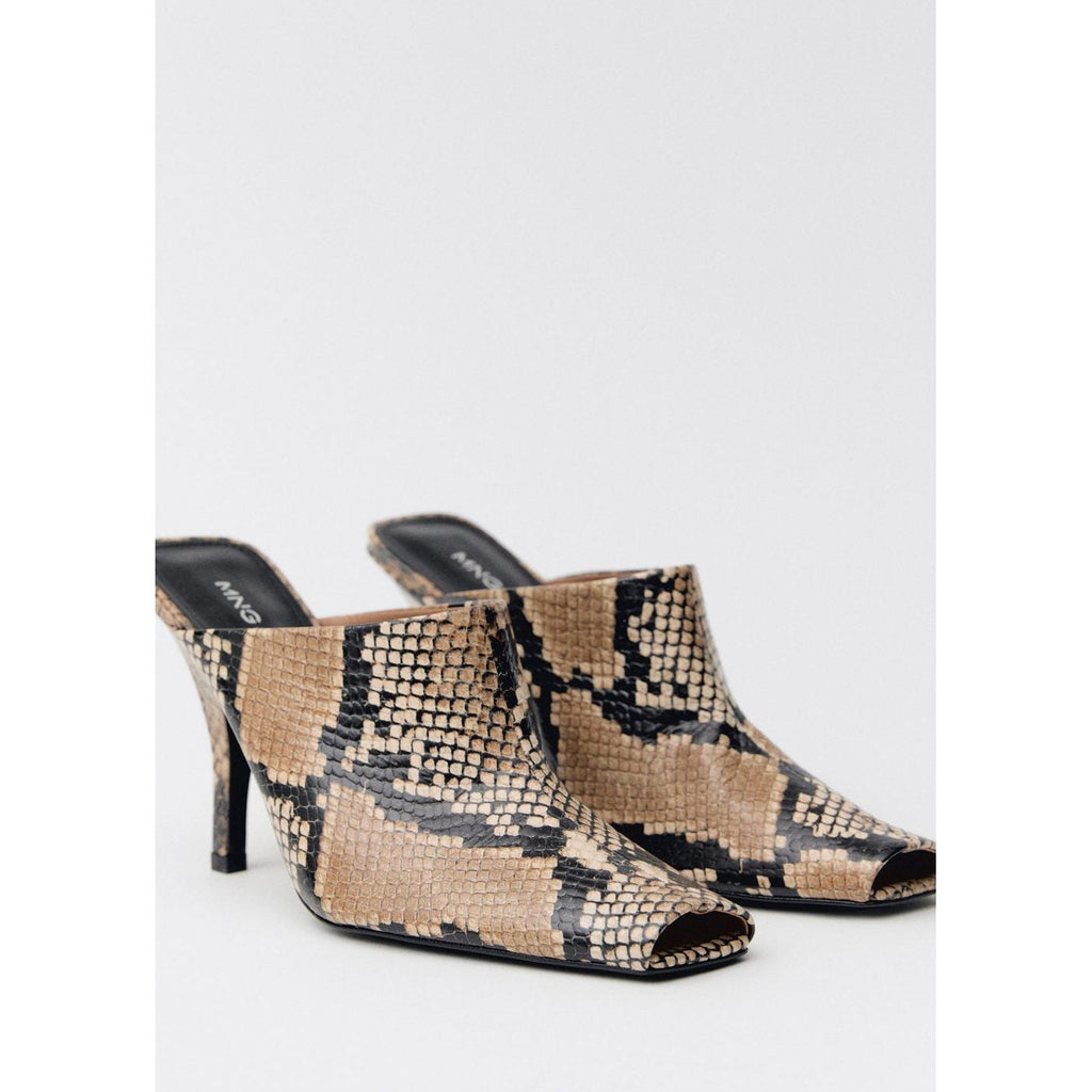Chaussures Talon En Cuir Ouvertes À L_x0019_ Arrière Imprimé Animal
