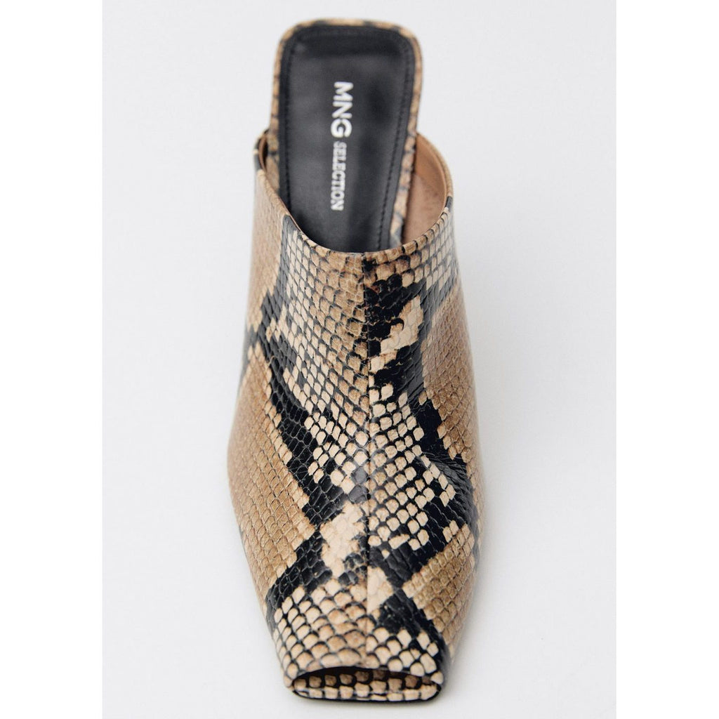 Chaussures Talon En Cuir Ouvertes À L_x0019_ Arrière Imprimé Animal