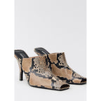 Chaussures Talon En Cuir Ouvertes À L_x0019_ Arrière Imprimé Animal