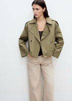 Trench Crop Double Boutonnage