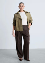 Trench Crop Double Boutonnage