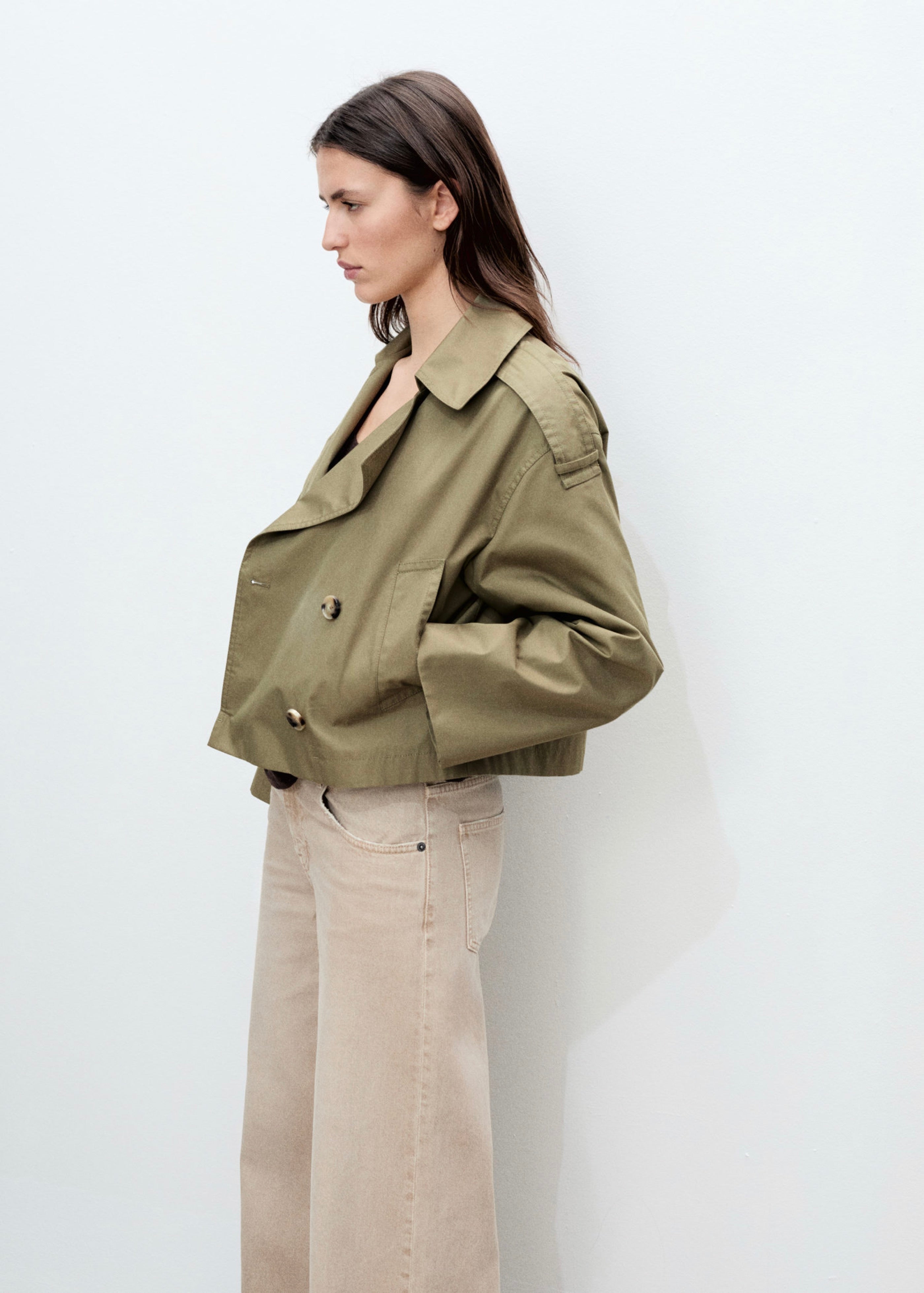 Trench Crop Double Boutonnage