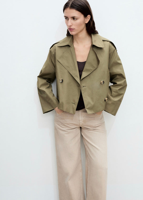 Trench Crop Double Boutonnage